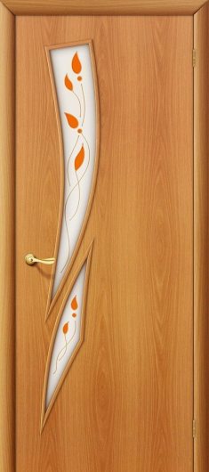 Межкомнатная ламинированная дверь Браво 8П (МиланОрех) остекленная — фото 1