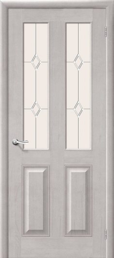 Межкомнатная дверь из массива Белорусские двери М15 Т-07 (Белый Воск) остекленная — фото 1