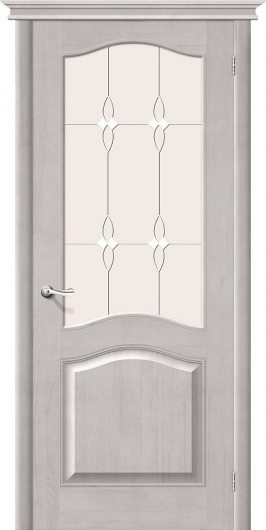 Межкомнатная дверь из массива Белорусские двери М7 Т-07 (Белый Воск) остекленная — фото 1