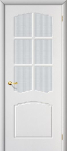 Межкомнатная дверь с ПВХ-пленкой Браво Альфа П-23 (Белый) остекленная — фото 1