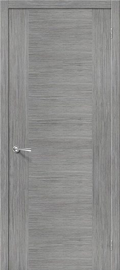 Межкомнатная дверь шпон файн-лайн Браво Рондо Ф-16 (Серый Дуб) глухая — фото 1