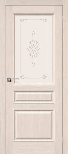 Межкомнатная дверь шпон файн-лайн Статус-15 (БелДуб) остекленная — фото 1