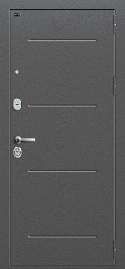 Входная дверь Groff Р2-216 Антик Серебро/П-28 (Темная Вишня) — фото 1