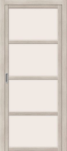 Межкомнатная дверь с эко шпоном el`PORTA Твигги V4 Cappuccino Veralinga остекленная — фото 1