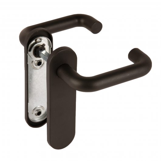 Ручка дверная FP.DH172.0433 W/CYL HOLE NE (9x140) без отверстий под ЦМ BL-24 черный — фото 1