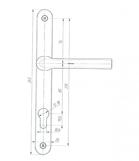 Ручка дверная на планке РФ1-85.25 (85 мм) черный матовый — фото 1