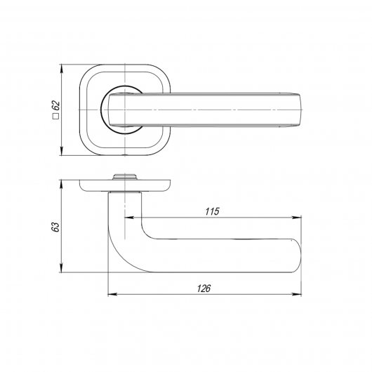 Ручка раздельная K.TRD62.TOROID.LITE BL-24 черный — фото 1