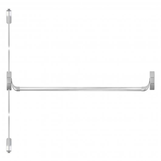 Ручка-штанга нажимная AP.1900C push-bar с тягами для двухстворчатых проф. дверей SL серебро — фото 1