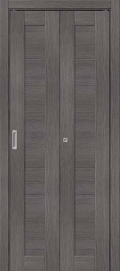 Межкомнатная складная дверь MR.WOOD Браво-21 Grey Melinga глухая — фото 1