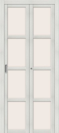 Межкомнатная складная дверь с эко шпоном el`PORTA Твигги V4 Bianco Veralinga остекленная — фото 1