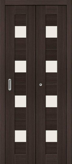 Межкомнатная дверь с эко шпоном Порта-23 Wenge Veralinga остекленная (стекло белое сатин.) — фото 1