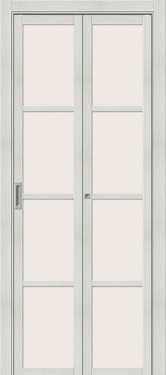 Межкомнатная складная дверь MR.WOOD Твигги-11.3 Bianco Veralinga остекленная — фото 1