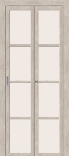 Межкомнатная складная дверь MR.WOOD Твигги-11.3 Cappuccino Melinga остекленная — фото 1