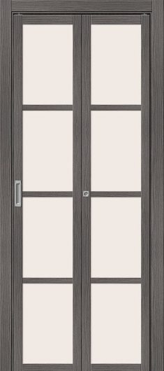 Межкомнатная складная дверь MR.WOOD Твигги-11.3 Grey Melinga остекленная — фото 1