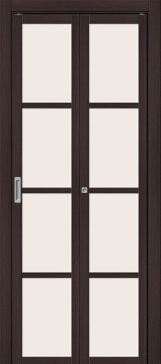 Межкомнатная складная дверь MR.WOOD Твигги-11.3 Wenge Melinga остекленная — фото 1