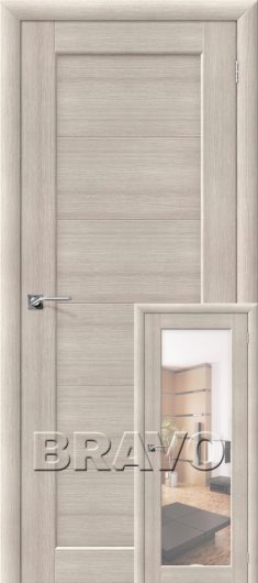 Межкомнатная дверь с эко шпоном  el`PORTA Аква-1/2 Cappuccino Veralinga остекленная — фото 1