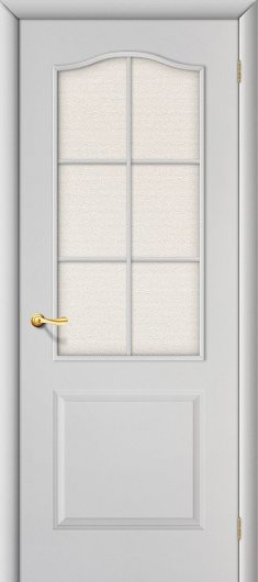 Строительная дверь Браво Классик Белый Грунт остекленная — фото 1