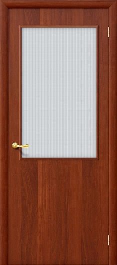 Межкомнатная ламинированная дверь Браво Гост ПО-2 Л-11 (ИталОрех) остекленная — фото 1