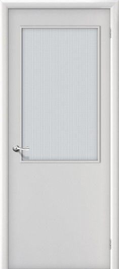 Межкомнатная ламинированная дверь Браво Гост ПО-2 Л-23 белый остекленная — фото 1
