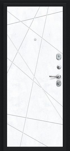 Входная дверь Браво Граффити-5 Букле черное/Snow Art металл/панель — фото 2