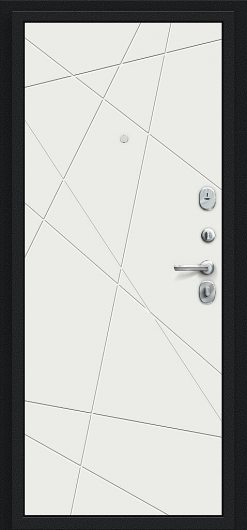Входная дверь Браво Граффити-5 Букле черное/Super White металл/панель — фото 2