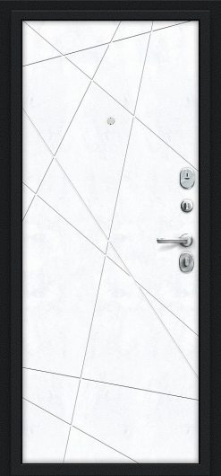 Входная дверь Браво Граффити-5 Букле черное/Snow Art — фото 2