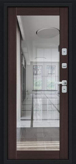 Входная дверь Браво Флэш Декор Букле черное/Wenge Veralinga — фото 2
