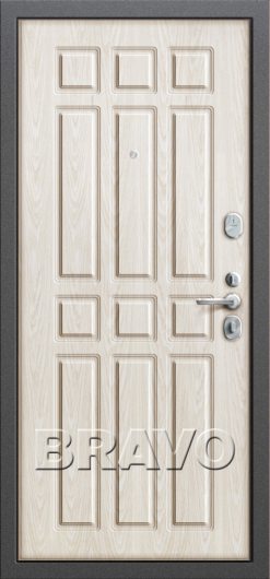 Входная дверь Р2-205 Антик Серебро/П-25 (Беленый Дуб) глухая — фото 2