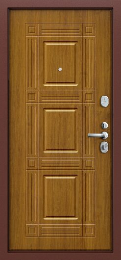 Входная дверь Groff Р2-202 Антик Медь/П-4 (Золотой Дуб) глухая — фото 2