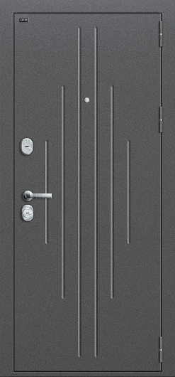 Входная дверь Groff Р2-205 Антик Серебро/П-25 (Беленый Дуб) глухая — фото 1