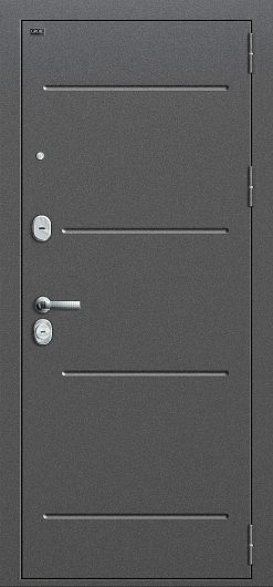 Входная дверь Groff Р2-206 Антик Серебро/П-25 (Беленый Дуб) глухая — фото 1