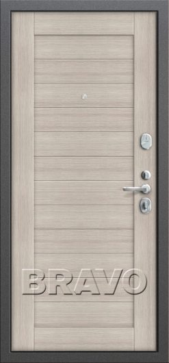 Входная дверь Т2-221 (95 мм) Антик Серебро/Cappuccino Veralinga глухая — фото 2