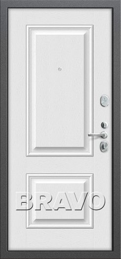 Входная дверь T2-232 Антик Серебро/Virgin глухая — фото 2
