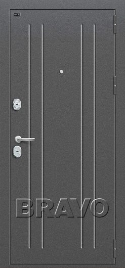 Входная дверь T2-232 Антик Серебро/Virgin глухая — фото 1