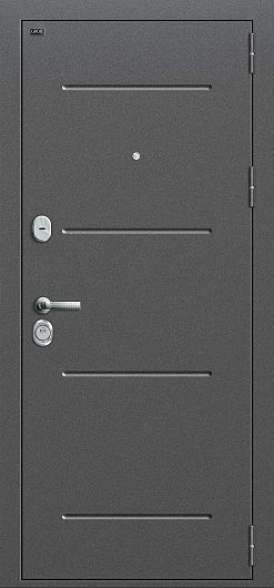 Входная дверь Groff Т2-204 Антик Серебро/Cappuccino Crosscut глухая — фото 1