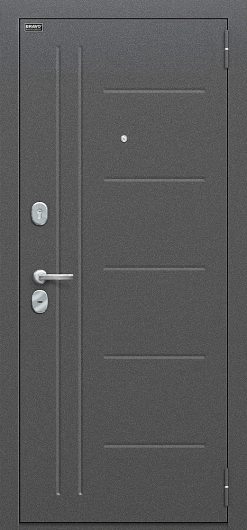 Входная дверь Браво Проф Антик Серебро/Bianco Veralinga остекленная — фото 1