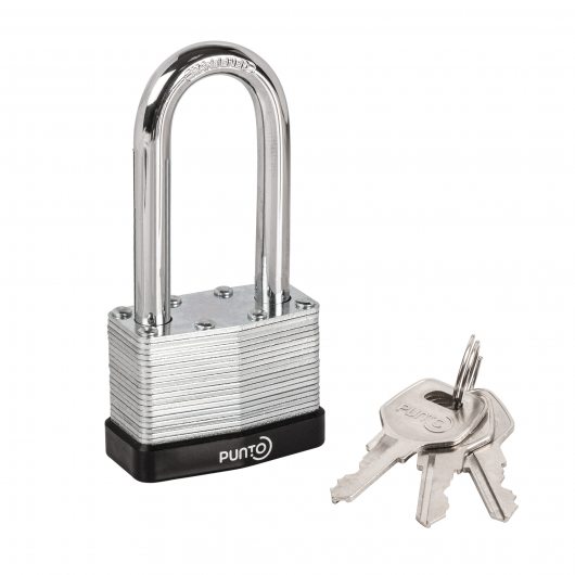 Замок навесной PK-6550L 3 key англ. длиная дужка — фото 1