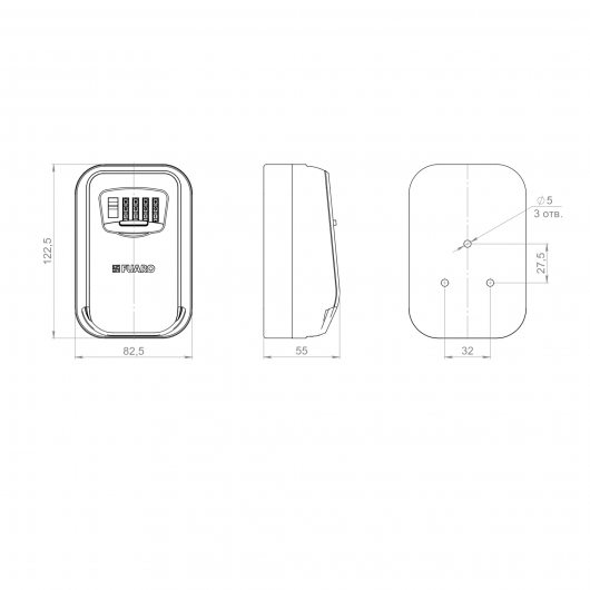 Настенная ключница-сейф кодовая PL-KEYBOX-CODE — фото 1