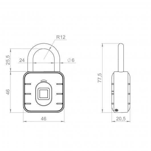 Замок навесной умный биометрический PL-SMART-BIOMETRIC подвес — фото 1