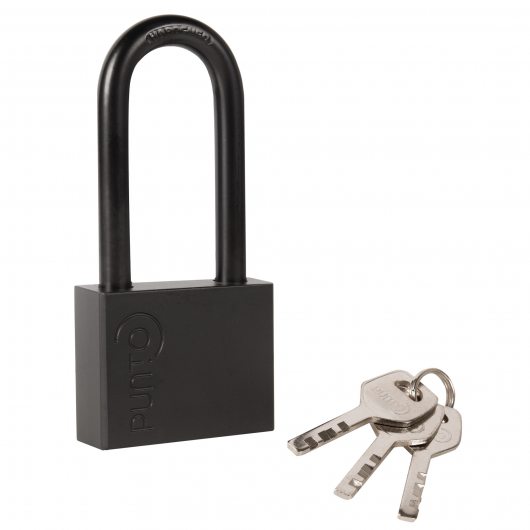 Замок навесной PK-1550L 3 key диск.ключ  длиная дужка — фото 1