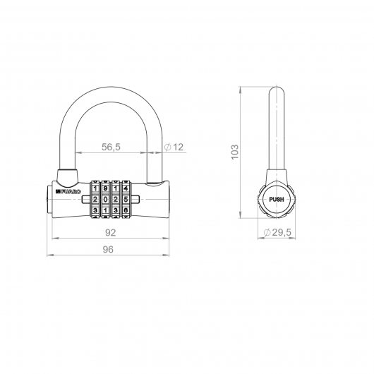 Замок навесной PL-WEATHER-CODE перекод. /подвес — фото 1