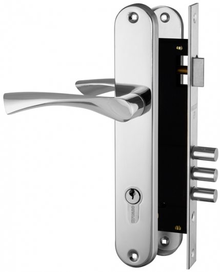Замок цилиндровый с в комплекте с ручкой LOCKSET.9011 (SET F9011) CP хром — фото 1
