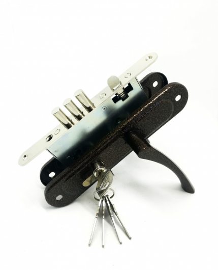 Корпус врезного замка с защелкой в комплекте с ручкой ЗВ4.009/17 (медь), 4 кл. — фото 1