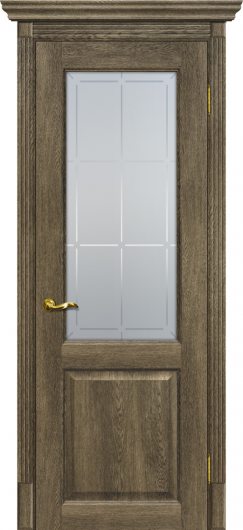 Межкомнатная дверь с эко шпоном Мариам Тоскана-1 Бруно остекленная — фото 1