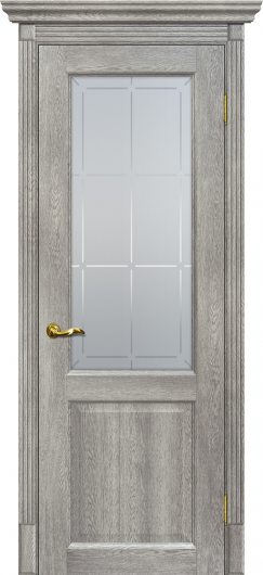 Межкомнатная дверь с эко шпоном Мариам Тоскана-1 Чиаро гриджио остекленная — фото 1