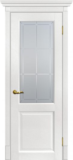 Межкомнатная дверь с эко шпоном Мариам Тоскана-1 Пломбир остекленная — фото 1