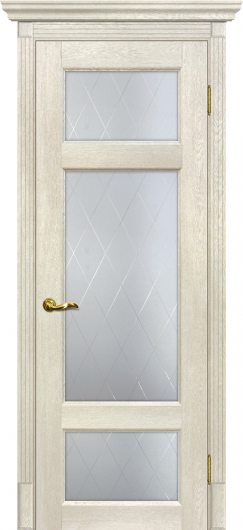 Межкомнатная дверь с эко шпоном Мариам Тоскана-3 Бьянко остекленная — фото 1