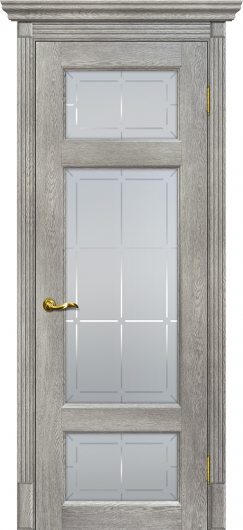 Межкомнатная дверь с эко шпоном Мариам Тоскана-3 Чиаро гриджио остекленная — фото 1