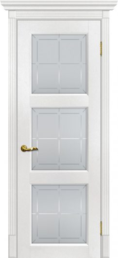 Межкомнатная дверь с эко шпоном Мариам Тоскана-4 Пломбир остекленная — фото 1