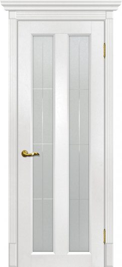 Межкомнатная дверь с эко шпоном Мариам Тоскана-5 Пломбир остекленная — фото 1
